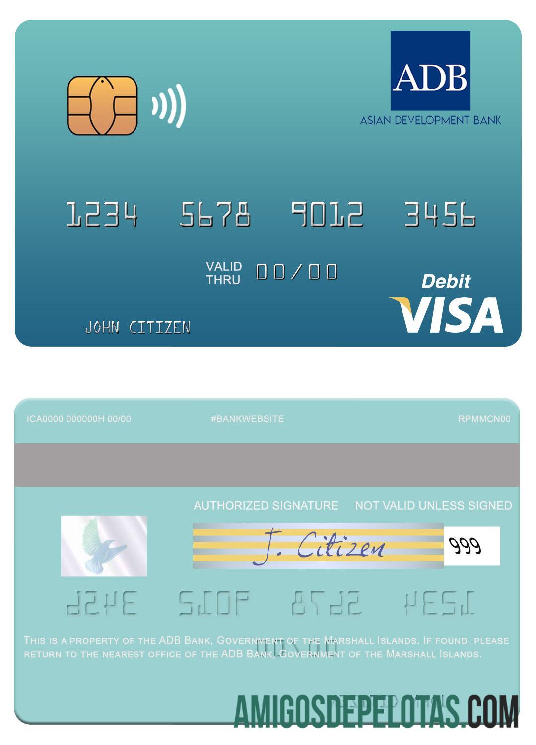 Marshall Islands ADB Bank Visa Debit Card download for verification